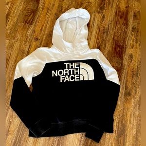 Women’s North Face Drew Peak Color Block Sweatshirt Hoodie Pullover SMALL EUC